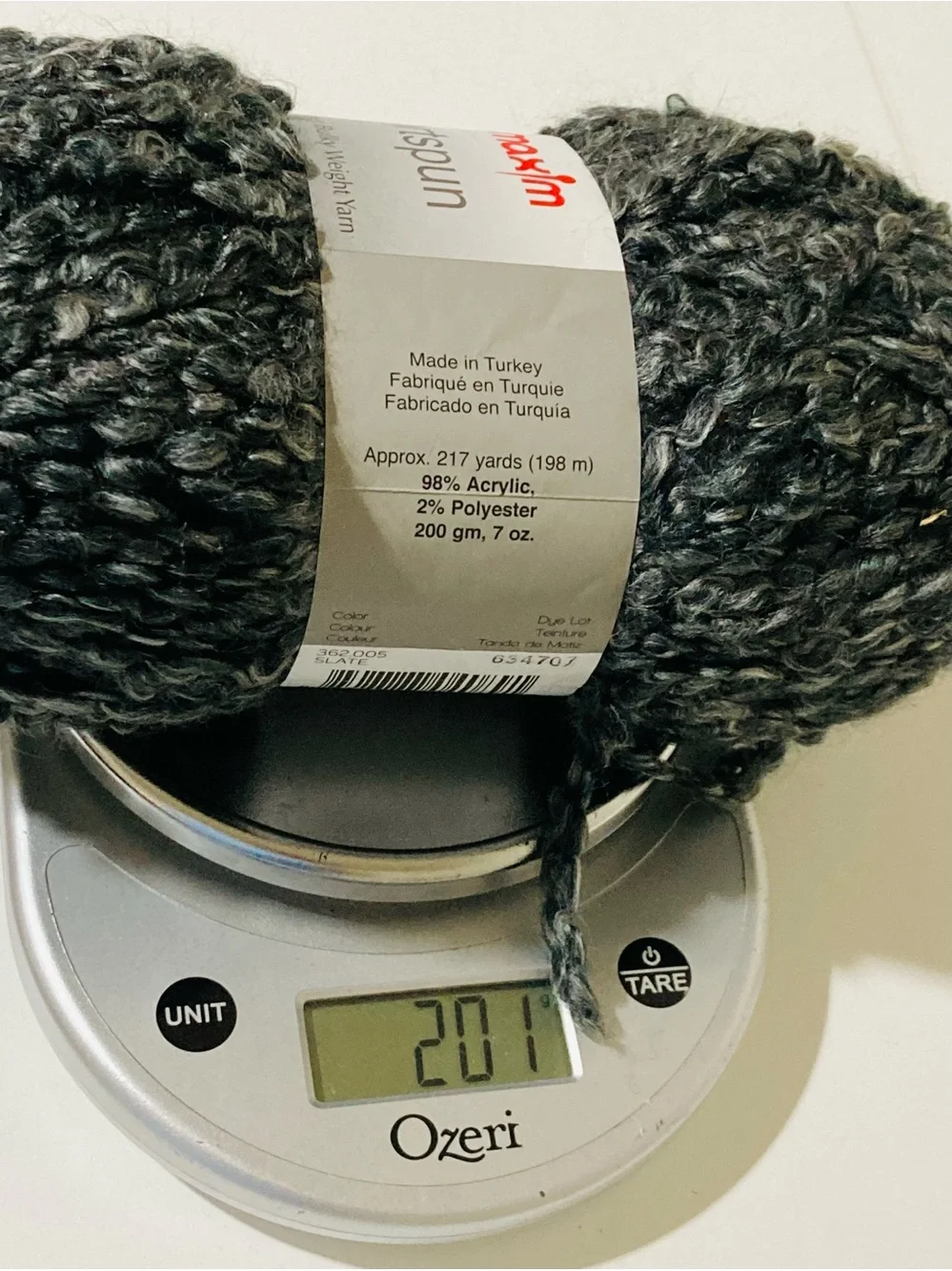 NEW 200g Mary Maxim Comfortspun Bulky Yarn Color: Slate